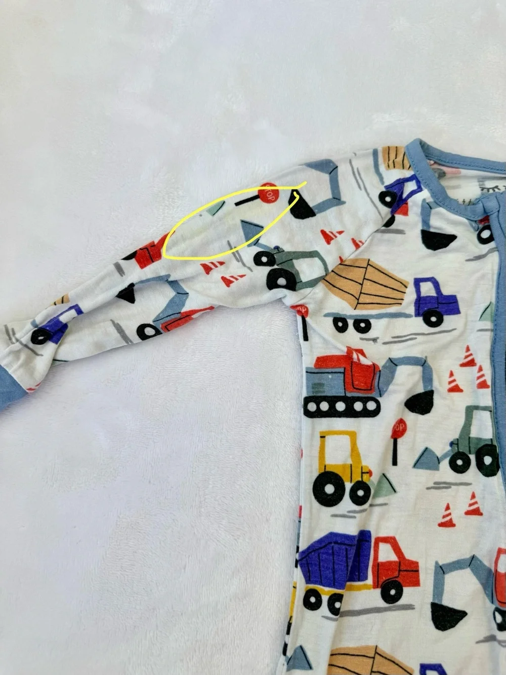 Little Sleepies Construction Zippie (size 3-6M)
